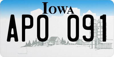 IA license plate APO091