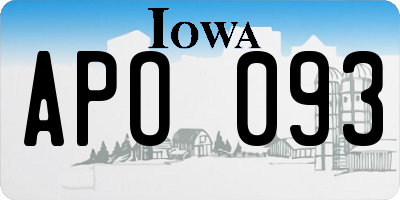 IA license plate APO093