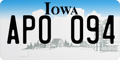 IA license plate APO094