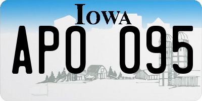 IA license plate APO095