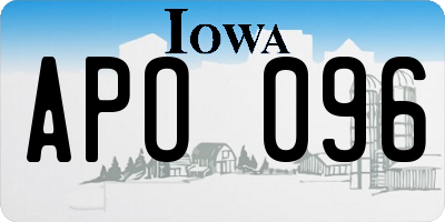 IA license plate APO096