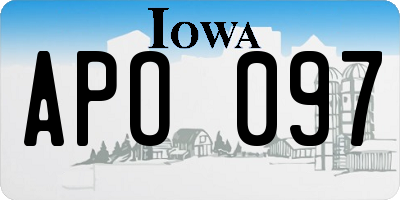 IA license plate APO097