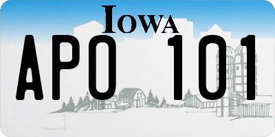 IA license plate APO101