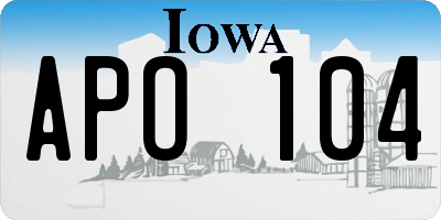 IA license plate APO104