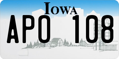 IA license plate APO108
