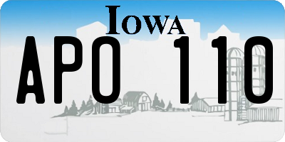 IA license plate APO110