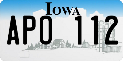 IA license plate APO112