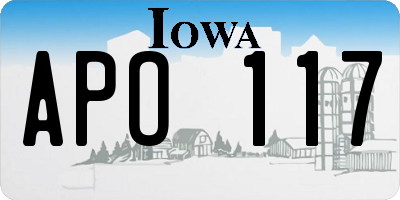 IA license plate APO117