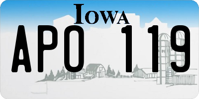 IA license plate APO119