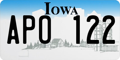 IA license plate APO122