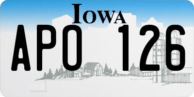 IA license plate APO126