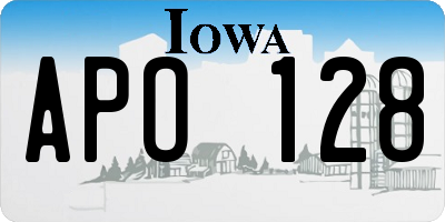 IA license plate APO128