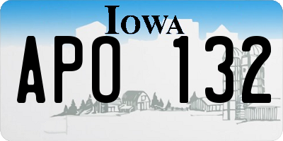 IA license plate APO132