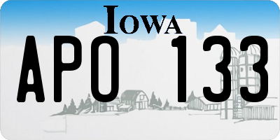 IA license plate APO133