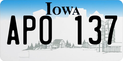 IA license plate APO137