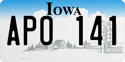 IA license plate APO141