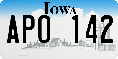 IA license plate APO142