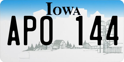 IA license plate APO144