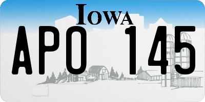 IA license plate APO145