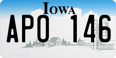 IA license plate APO146