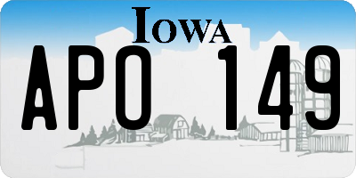 IA license plate APO149