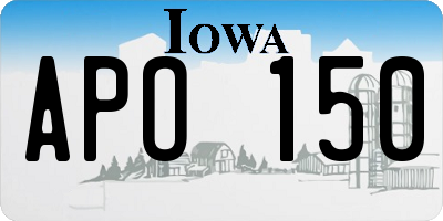 IA license plate APO150