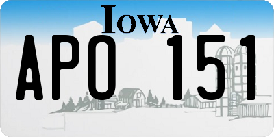 IA license plate APO151