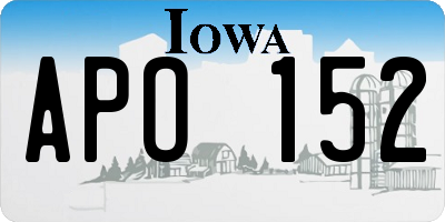 IA license plate APO152