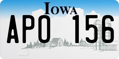 IA license plate APO156