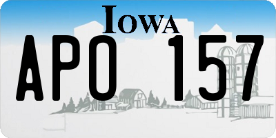 IA license plate APO157