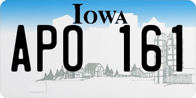 IA license plate APO161