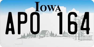 IA license plate APO164