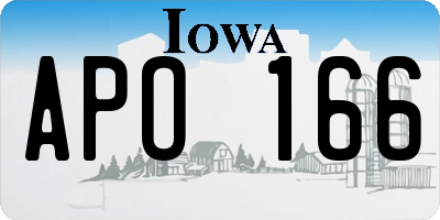 IA license plate APO166