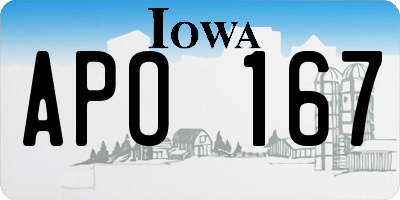 IA license plate APO167