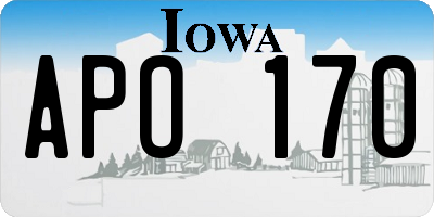 IA license plate APO170