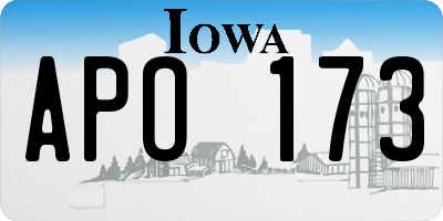 IA license plate APO173