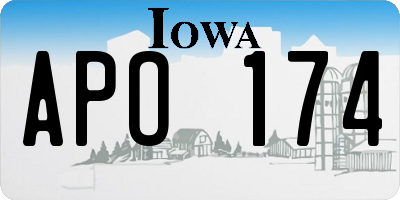 IA license plate APO174