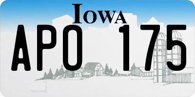 IA license plate APO175