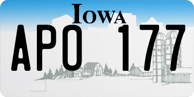 IA license plate APO177