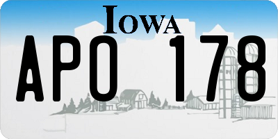 IA license plate APO178