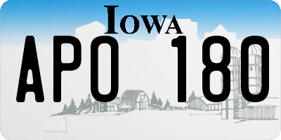 IA license plate APO180