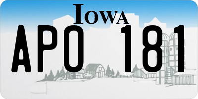 IA license plate APO181