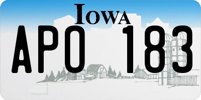 IA license plate APO183