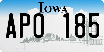 IA license plate APO185