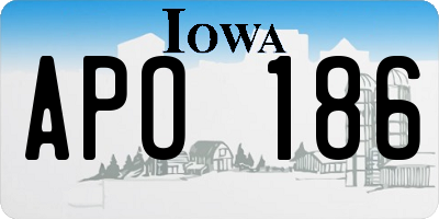 IA license plate APO186