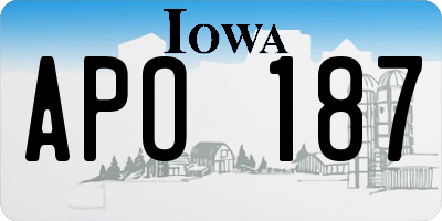 IA license plate APO187