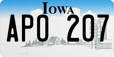 IA license plate APO207