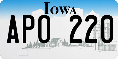 IA license plate APO220