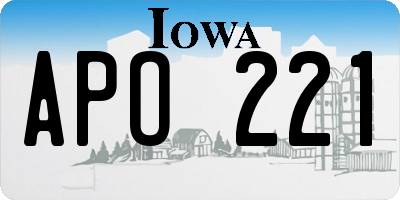 IA license plate APO221