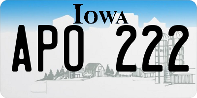 IA license plate APO222